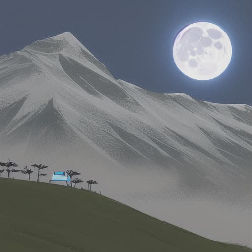  moon on top of hills