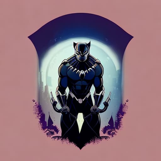  black panther, in printdesign, in PrintDesign Style, Vector t-shirt design of a in a circle like structure in the center, close up, illustration. Negative spacing around the art, background design dark. hyperrealistic, full body, detailed clothing, highly detailed, cinematic lighting, stunningly beautiful, intricate, sharp focus, f/1. 8, 85mm, (centered image composition), (professionally color graded), ((bright soft diffused light)), volumetric fog, trending on instagram, trending on tumblr, HDR 4K, 8K