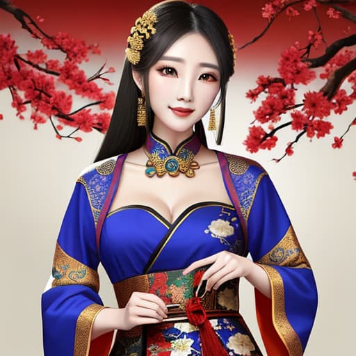  Beautiful woman with oriental aesthetic feeling,