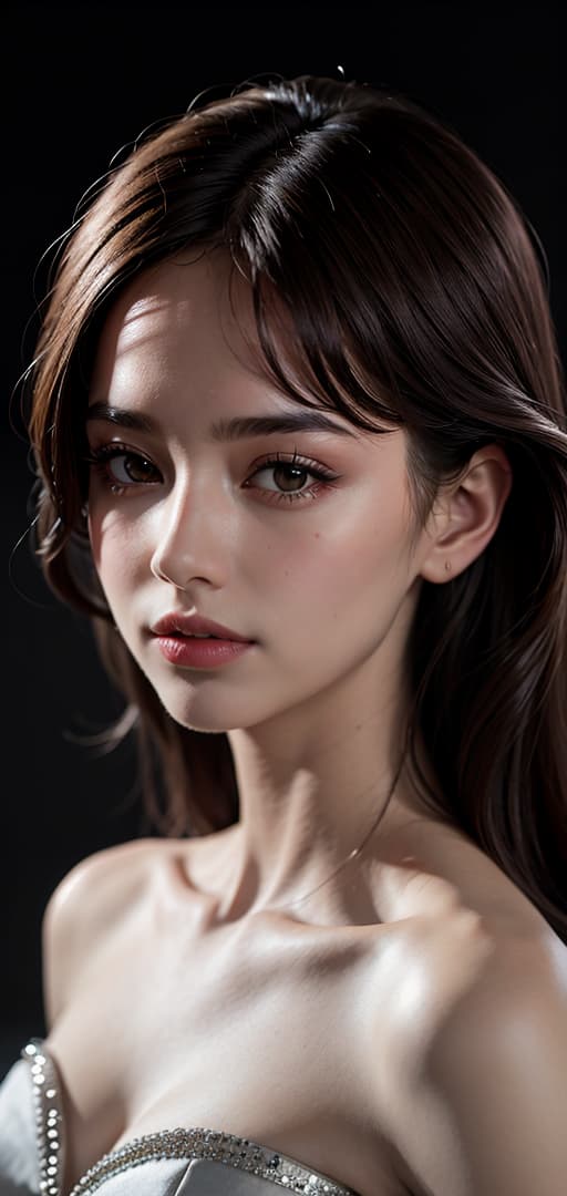  Best quality, masterpiece, ultra high res, (photorealistic:1.4), raw photo, (detail face:1.3), (realistic skin), deep shadow, dramatic lighting, pretty, elegant, feminine, graceful, charming, stylish, alluring, radiant, sophisticated, stunning, lovely, glamorous, enchanting, attractive, chic, fashionable, poised, delicate, regal, captivating, deep shadow, dramatic lighting, portrait, portrait size, unedited, symmetrical balance