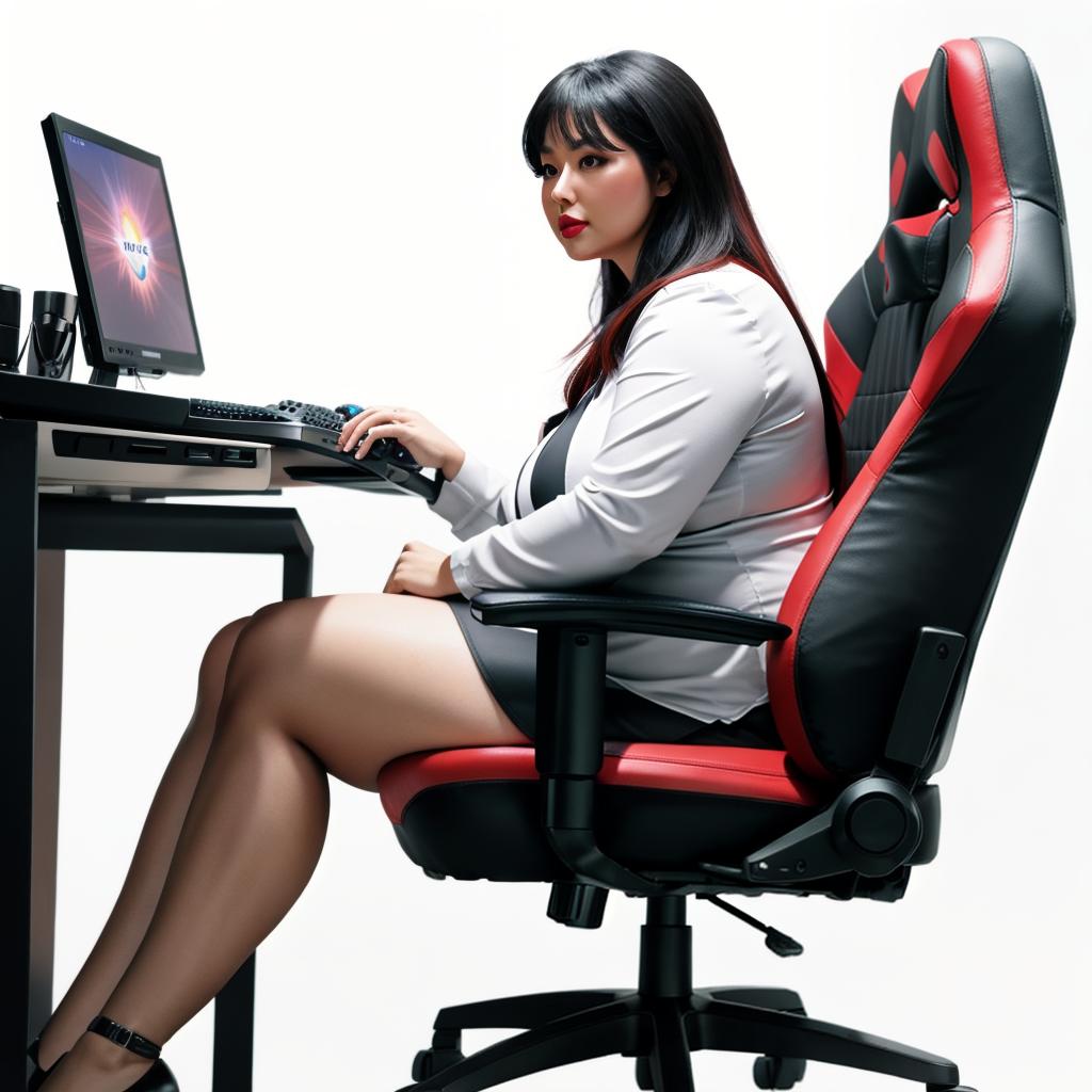  raccoon sitting in gaming chair front a computer on desktop, ((semi anthropomorphic)),(full body), tail, belly, sitting, fat, (chubby), (((white background))), solo, desktop, gaming chair, side view,  [[[clothes]]] hyperrealistic, full body, detailed clothing, highly detailed, cinematic lighting, stunningly beautiful, intricate, sharp focus, f/1. 8, 85mm, (centered image composition), (professionally color graded), ((bright soft diffused light)), volumetric fog, trending on instagram, trending on tumblr, HDR 4K, 8K