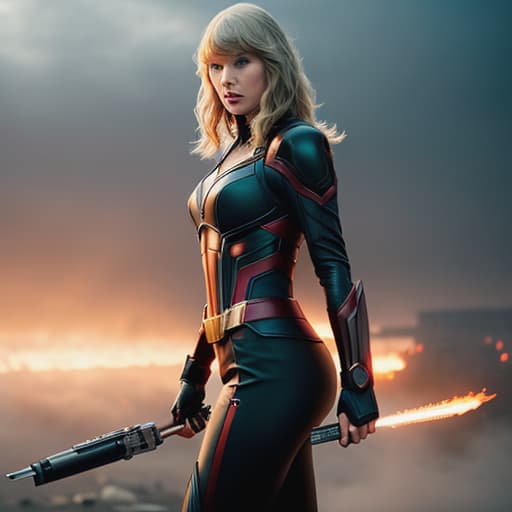  Taylor swift as an avenger hyperrealistic, full body, detailed clothing, highly detailed, cinematic lighting, stunningly beautiful, intricate, sharp focus, f/1. 8, 85mm, (centered image composition), (professionally color graded), ((bright soft diffused light)), volumetric fog, trending on instagram, trending on tumblr, HDR 4K, 8K