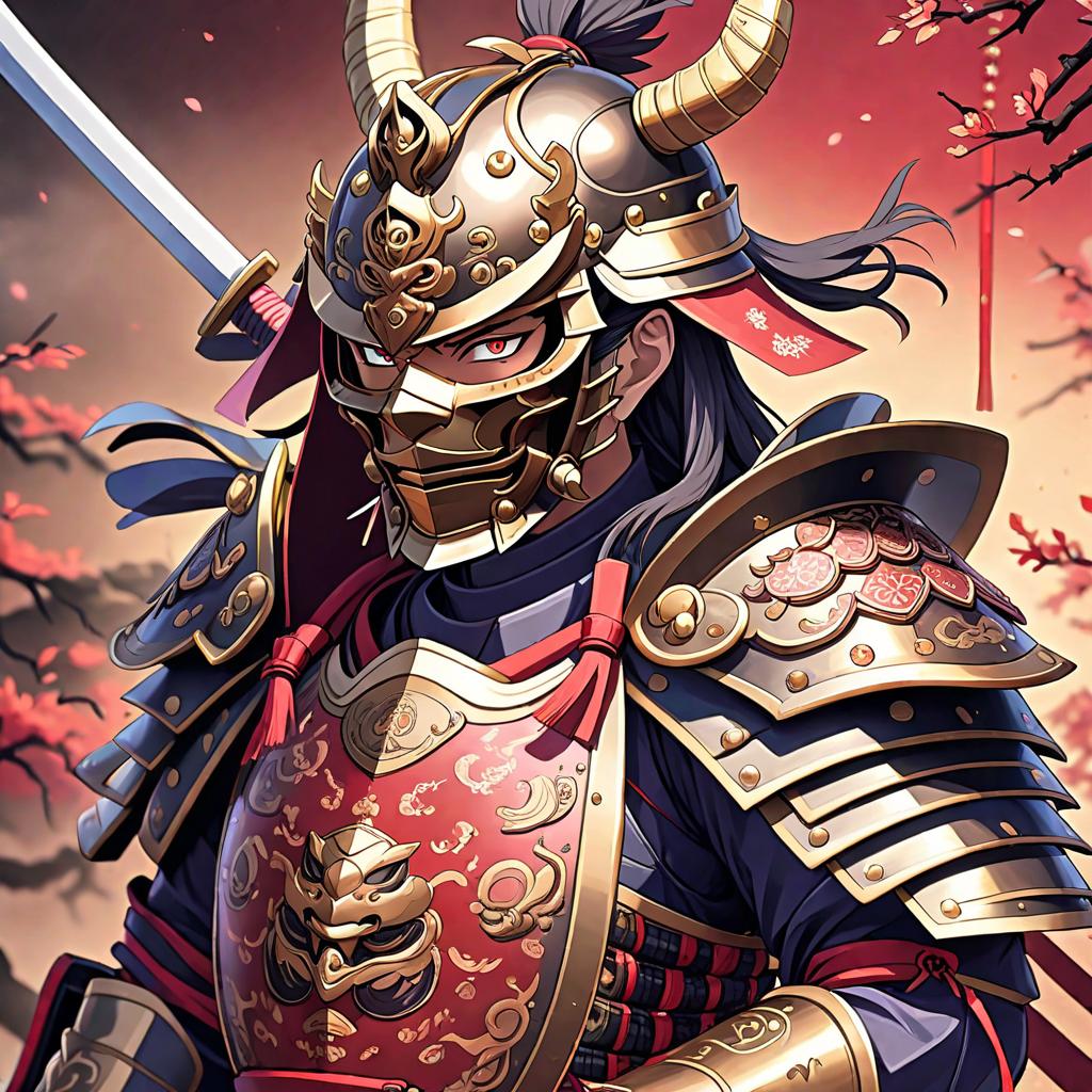  anime style artwork, (masterpiece:1.1), (highest quality:1.1), samurai armor and mask, anime style, key visual, vibrant, studio anime, highly detailed