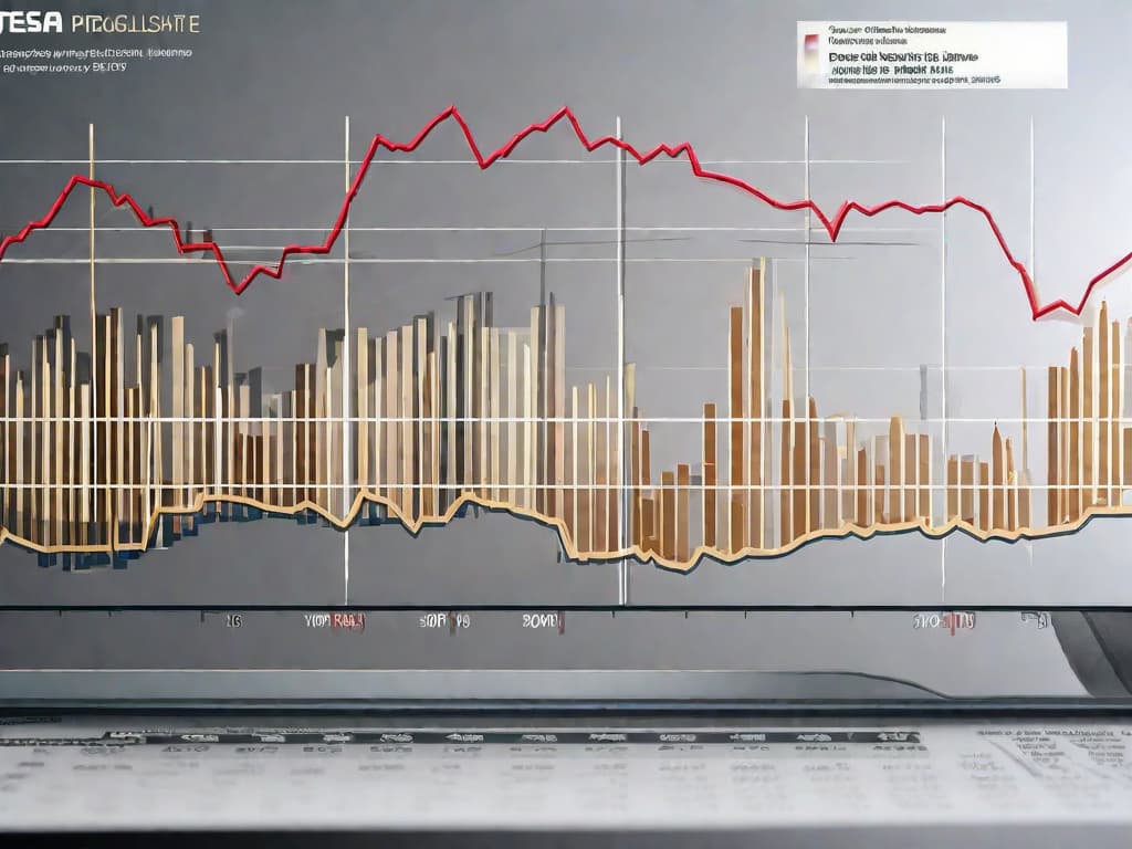  A graph depicting a steep downward trend against the backdrop of a financial report, with the company logo of Taesa prominently displayed. digital art, ilustration, no flares, clean hyperrealistic, full body, detailed clothing, highly detailed, cinematic lighting, stunningly beautiful, intricate, sharp focus, f/1. 8, 85mm, (centered image composition), (professionally color graded), ((bright soft diffused light)), volumetric fog, trending on instagram, trending on tumblr, HDR 4K, 8K