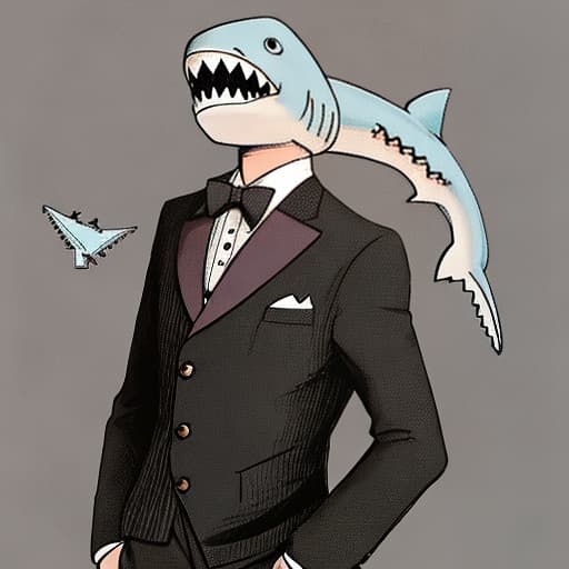  A well-dressed shark gentleman,