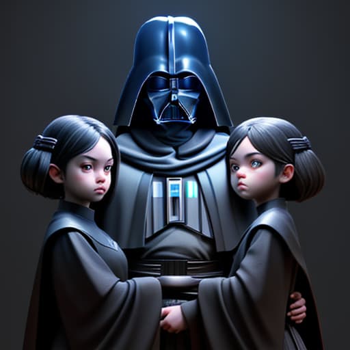  Dark Vader and two Padawans daughters