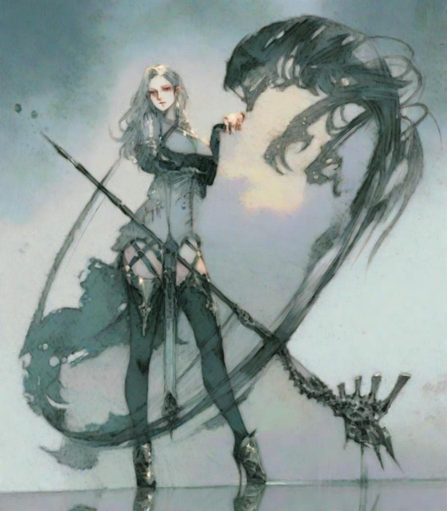 white background, detailed face, detailed eyes, detailed body, woman elf sorcerer, face tattoo, the atmosphere of mysticism, the gothic style, muted twilight colors, art by alan lee, highly detailed