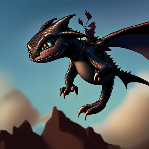  toothless from how to train your dragon flying