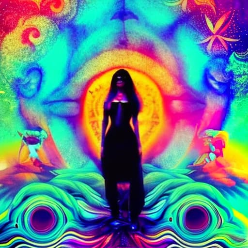  psychedelic woman man psytrance