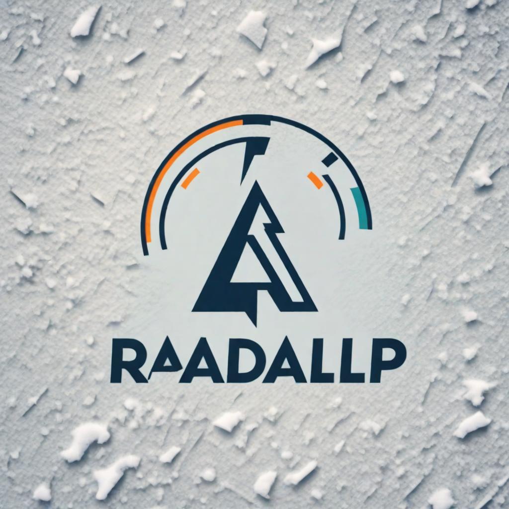  A logo for a electrical tech company called RadAlp. The company is focused on snow measurements using radar principle.