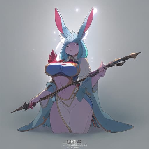  anthropomorphic rabbit with cyan fur, with large breast and big rear the top part of her ears is red. half breasted dress, crop shirt hyperrealistic, full body, detailed clothing, highly detailed, cinematic lighting, stunningly beautiful, intricate, sharp focus, f/1. 8, 85mm, (centered image composition), (professionally color graded), ((bright soft diffused light)), volumetric fog, trending on instagram, trending on tumblr, HDR 4K, 8K