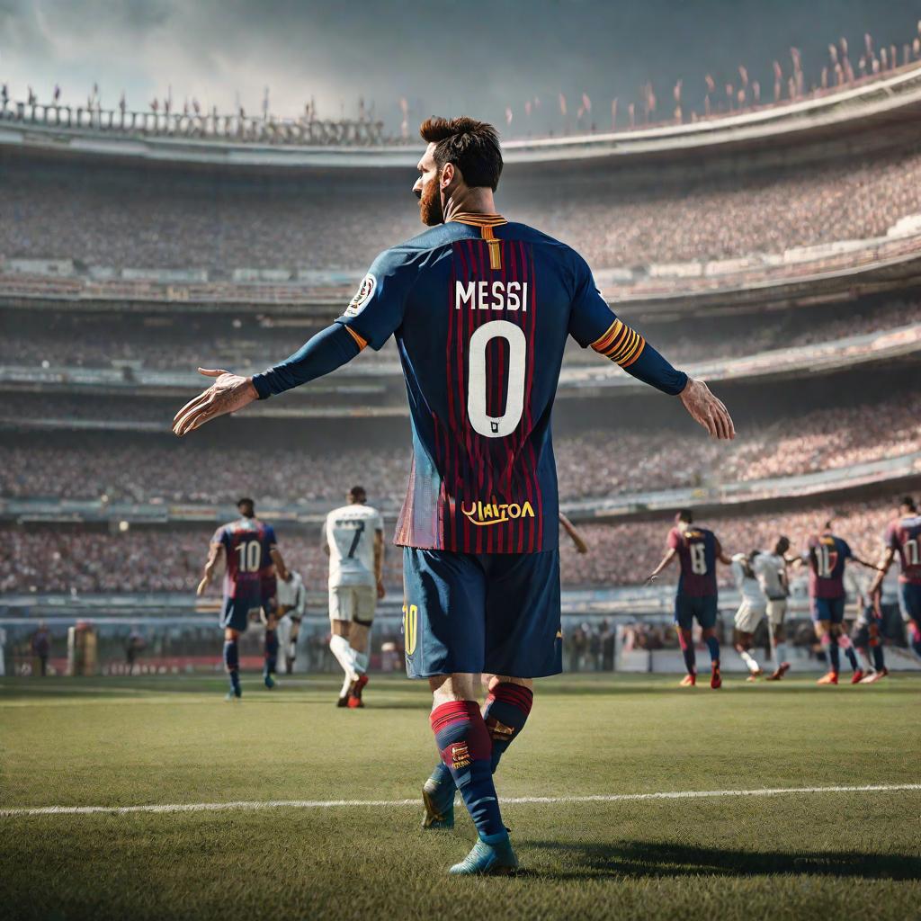  Loe Messi de mesero hyperrealistic, full body, detailed clothing, highly detailed, cinematic lighting, stunningly beautiful, intricate, sharp focus, f/1. 8, 85mm, (centered image composition), (professionally color graded), ((bright soft diffused light)), volumetric fog, trending on instagram, trending on tumblr, HDR 4K, 8K