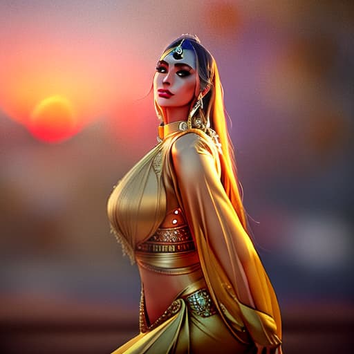  Mahnoor Golden Hour Bliss hyperrealistic, full body, detailed clothing, highly detailed, cinematic lighting, stunningly beautiful, intricate, sharp focus, f/1. 8, 85mm, (centered image composition), (professionally color graded), ((bright soft diffused light)), volumetric fog, trending on instagram, trending on tumblr, HDR 4K, 8K