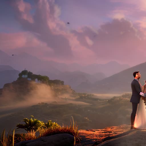 modern disney style Romance hyperrealistic, full body, detailed clothing, highly detailed, cinematic lighting, stunningly beautiful, intricate, sharp focus, f/1. 8, 85mm, (centered image composition), (professionally color graded), ((bright soft diffused light)), volumetric fog, trending on instagram, trending on tumblr, HDR 4K, 8K