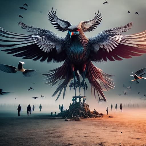  a swarm of birds scaring a exorcist hyperrealistic, full body, detailed clothing, highly detailed, cinematic lighting, stunningly beautiful, intricate, sharp focus, f/1. 8, 85mm, (centered image composition), (professionally color graded), ((bright soft diffused light)), volumetric fog, trending on instagram, trending on tumblr, HDR 4K, 8K