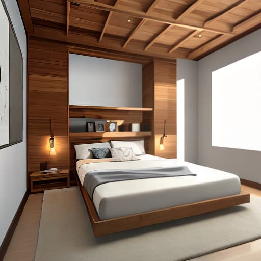  hermosa cama construida en madera