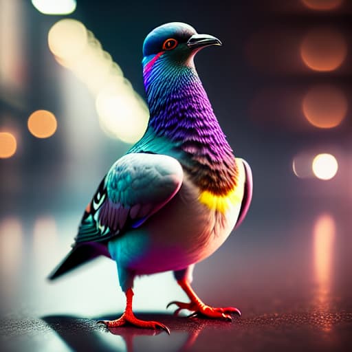  the pigeon and message hyperrealistic, full body, detailed clothing, highly detailed, cinematic lighting, stunningly beautiful, intricate, sharp focus, f/1. 8, 85mm, (centered image composition), (professionally color graded), ((bright soft diffused light)), volumetric fog, trending on instagram, trending on tumblr, HDR 4K, 8K