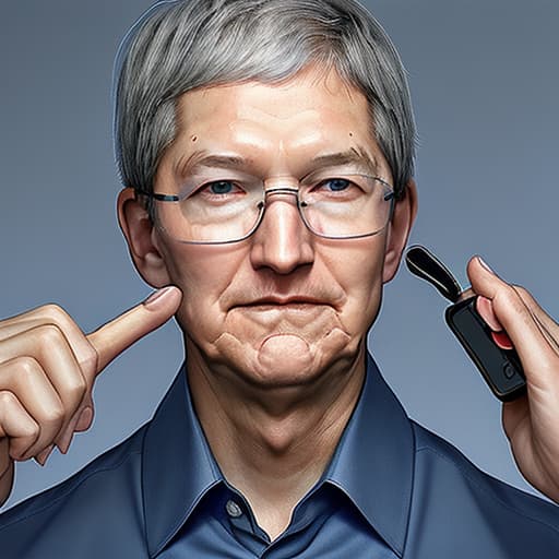  Please create a tim cook photo,