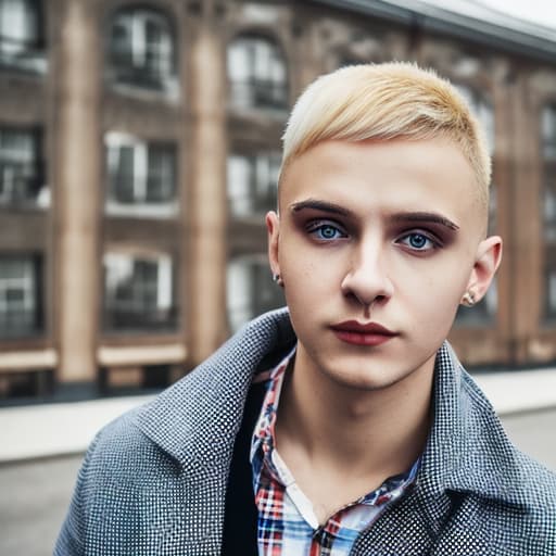 portrait+ style russian homosexual queer youtuber blonde very cute dude face