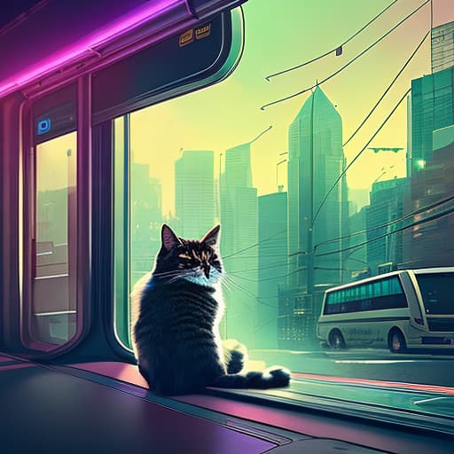 nvinkpunk Realistic image of a cat wearing headphones and reading glasses while riding a bus., poster, digital art, Analog, Global illumination hyperrealistic, full body, detailed clothing, highly detailed, cinematic lighting, stunningly beautiful, intricate, sharp focus, f/1. 8, 85mm, (centered image composition), (professionally color graded), ((bright soft diffused light)), volumetric fog, trending on instagram, trending on tumblr, HDR 4K, 8K