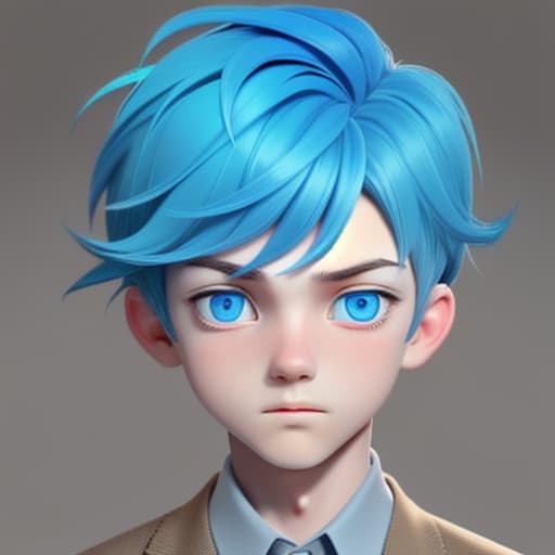  a age boy with blue eyes and bright hair