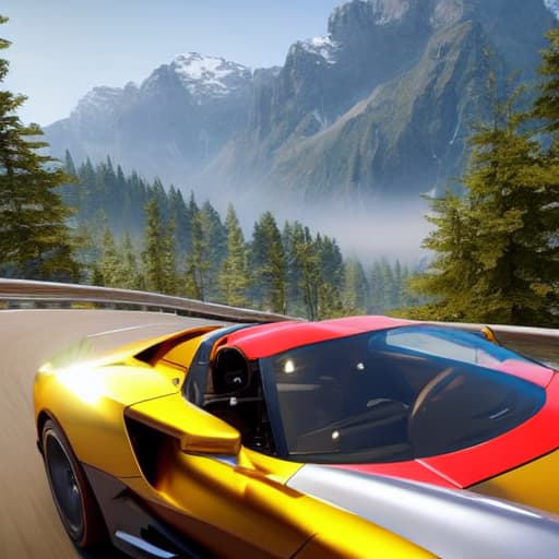  Asphalt 9 cars hyperrealistic, full body, detailed clothing, highly detailed, cinematic lighting, stunningly beautiful, intricate, sharp focus, f/1. 8, 85mm, (centered image composition), (professionally color graded), ((bright soft diffused light)), volumetric fog, trending on instagram, trending on tumblr, HDR 4K, 8K