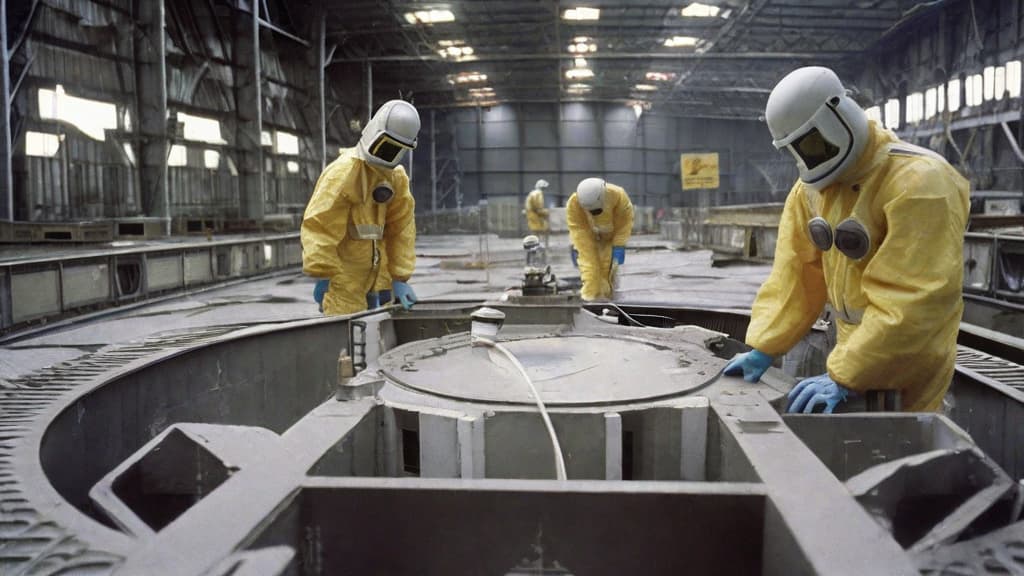  The complex decontamination mission given to the liquidators involved cleaning the roof of the Chernobyl power plant reactor number 4 that had exploded. Several robots were initially deployed for the cleaning mission but all of them malfunctioned due to the high levels of radiation. The only solution was to deploy humans, so called bio robots, to manually remove the highly radioactive rubble and debris. There were about 3,750 biorobots operating on that roof. They were given improvised aprons and vests lined with led to protect them from radiation. Led pieces were also placed in other areas of the body like the back of the head. or the peep using elastic bands. The liquidators were gathered in a temporary... They were given brief instructio