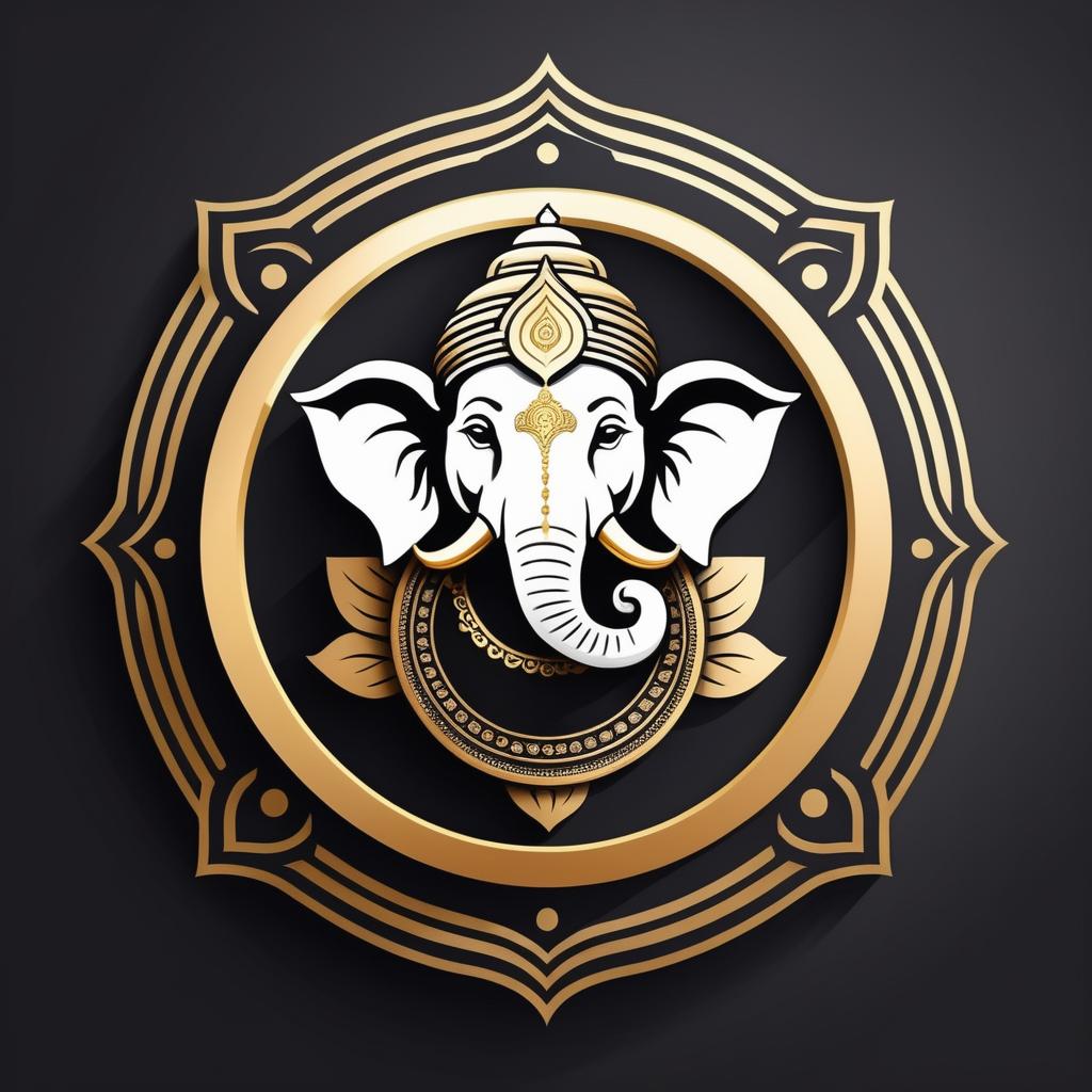  Logo, Construction business logo with lord Ganesha symbol