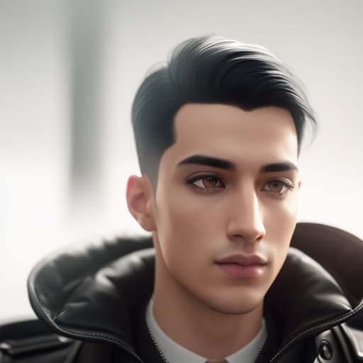  A boy with black hair hyperrealistic, full body, detailed clothing, highly detailed, cinematic lighting, stunningly beautiful, intricate, sharp focus, f/1. 8, 85mm, (centered image composition), (professionally color graded), ((bright soft diffused light)), volumetric fog, trending on instagram, trending on tumblr, HDR 4K, 8K
