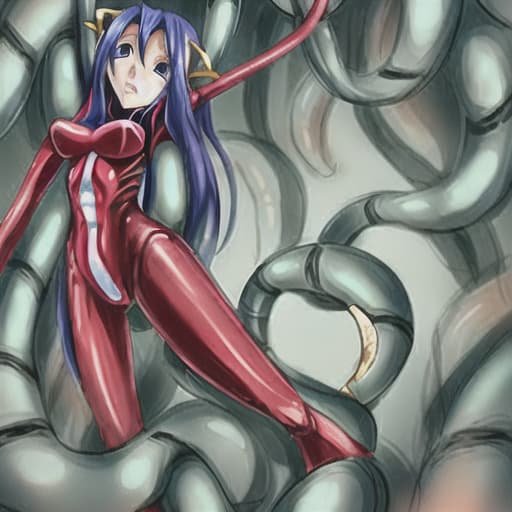   anime woman stuck in tentacles