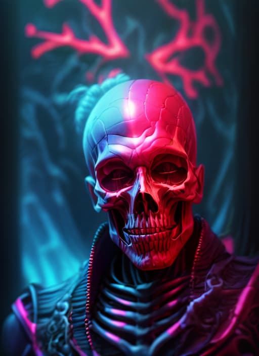  (neon), (skeleton), 8k, detailing