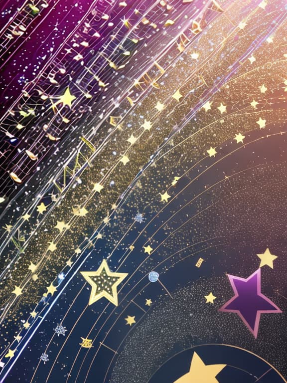  Cute musical notes and sparkling stars and gems wallpaper