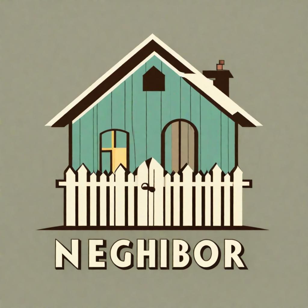  Create a logo, with a small unique graphic that shows a house with a picket fence that spells out the word "Lucky" with the text "Neighbor" below the fence