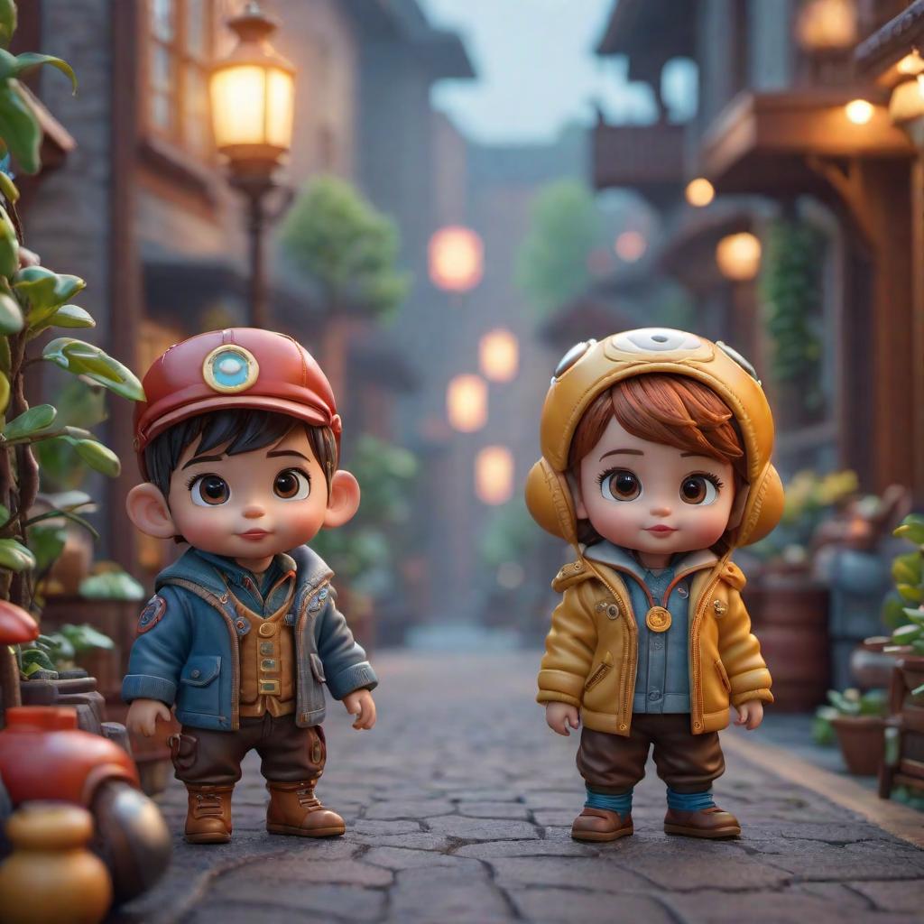  The Littles cartoon characters hyperrealistic, full body, detailed clothing, highly detailed, cinematic lighting, stunningly beautiful, intricate, sharp focus, f/1. 8, 85mm, (centered image composition), (professionally color graded), ((bright soft diffused light)), volumetric fog, trending on instagram, trending on tumblr, HDR 4K, 8K