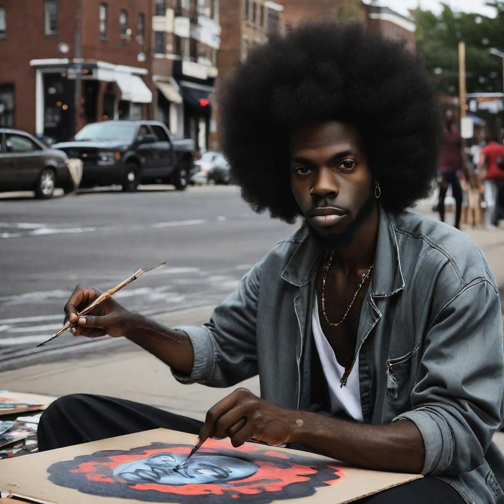  Afro american street artist