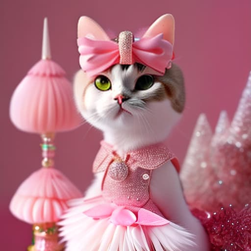 mdjrny-v4 style cat pets girl pink dress hyperrealistic, full body, detailed clothing, highly detailed, cinematic lighting, stunningly beautiful, intricate, sharp focus, f/1. 8, 85mm, (centered image composition), (professionally color graded), ((bright soft diffused light)), volumetric fog, trending on instagram, trending on tumblr, HDR 4K, 8K