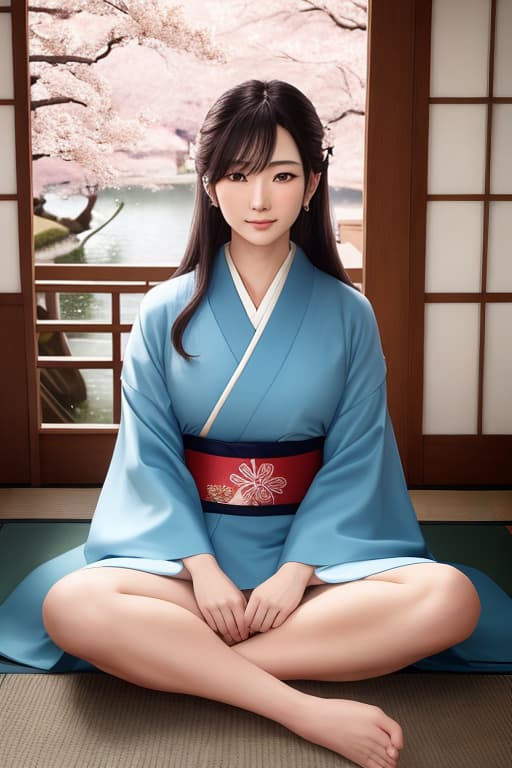  “A young boy with long, flowing hair and an adorable face, sitting cross legged in a meditative pose. He is dressed in traditional Japanese attire, including a kimono and obi. The serene setting is a tranquil garden with cherry blossom trees and a small koi pond, bathed in the soft light of the morning sun. His calm expression and peaceful surroundings exude a sense of inner peace and harmony.” hyperrealistic, full body, detailed clothing, highly detailed, cinematic lighting, stunningly beautiful, intricate, sharp focus, f/1. 8, 85mm, (centered image composition), (professionally color graded), ((bright soft diffused light)), volumetric fog, trending on instagram, trending on tumblr, HDR 4K, 8K