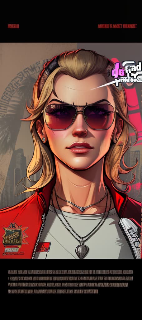  gtav style, (best quality), ((artwork-gta5 heavily stylized)), poster design, detailed, highly detailed, sunglasses, masterpiece, highres