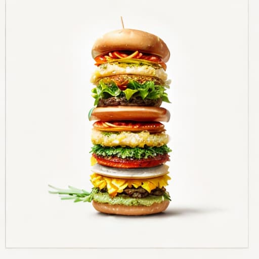  a big hamburger, minimalistic colorful watercolor painting, best quality, ultrahigh resolution, highly detailed, (sharp focus), masterpiece, (centered image composition), (professionally color graded), ((bright soft diffused light)), trending on instagram, trending on tumblr, HDR 4K