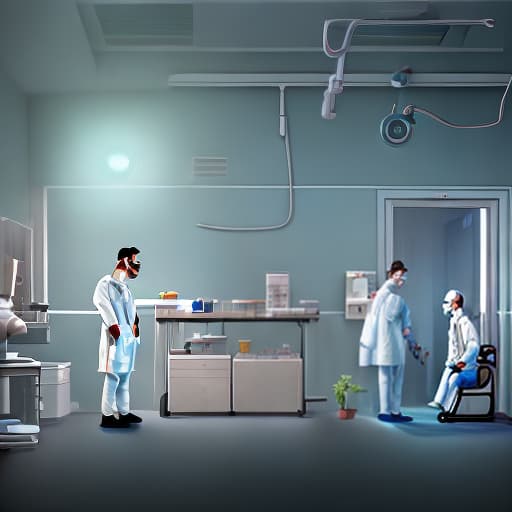 redshift style cartooncore, hospital, soft light, magical ambience vibe, super hero doctors