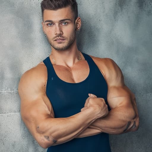 portrait+ style russian queer fitness instructor brunette very cute dude face