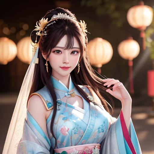  best quality, masterpiece, highres, 1girl,blush,(seductive smile:0.8),star shaped pupils,china hanfu,hair ornament,necklace, jewelry,Beautiful face,upon body, tyndall effect,photorealistic, dark studio, rim lighting, two tone lighting,(high detailed skin:1.2), 8k uhd, dslr, soft lighting, high quality, volumetric lighting, candid, Photograph, high resolution, 4k, 8k, Bokeh hyperrealistic, full body, detailed clothing, highly detailed, cinematic lighting, stunningly beautiful, intricate, sharp focus, f/1. 8, 85mm, (centered image composition), (professionally color graded), ((bright soft diffused light)), volumetric fog, trending on instagram, trending on tumblr, HDR 4K, 8K