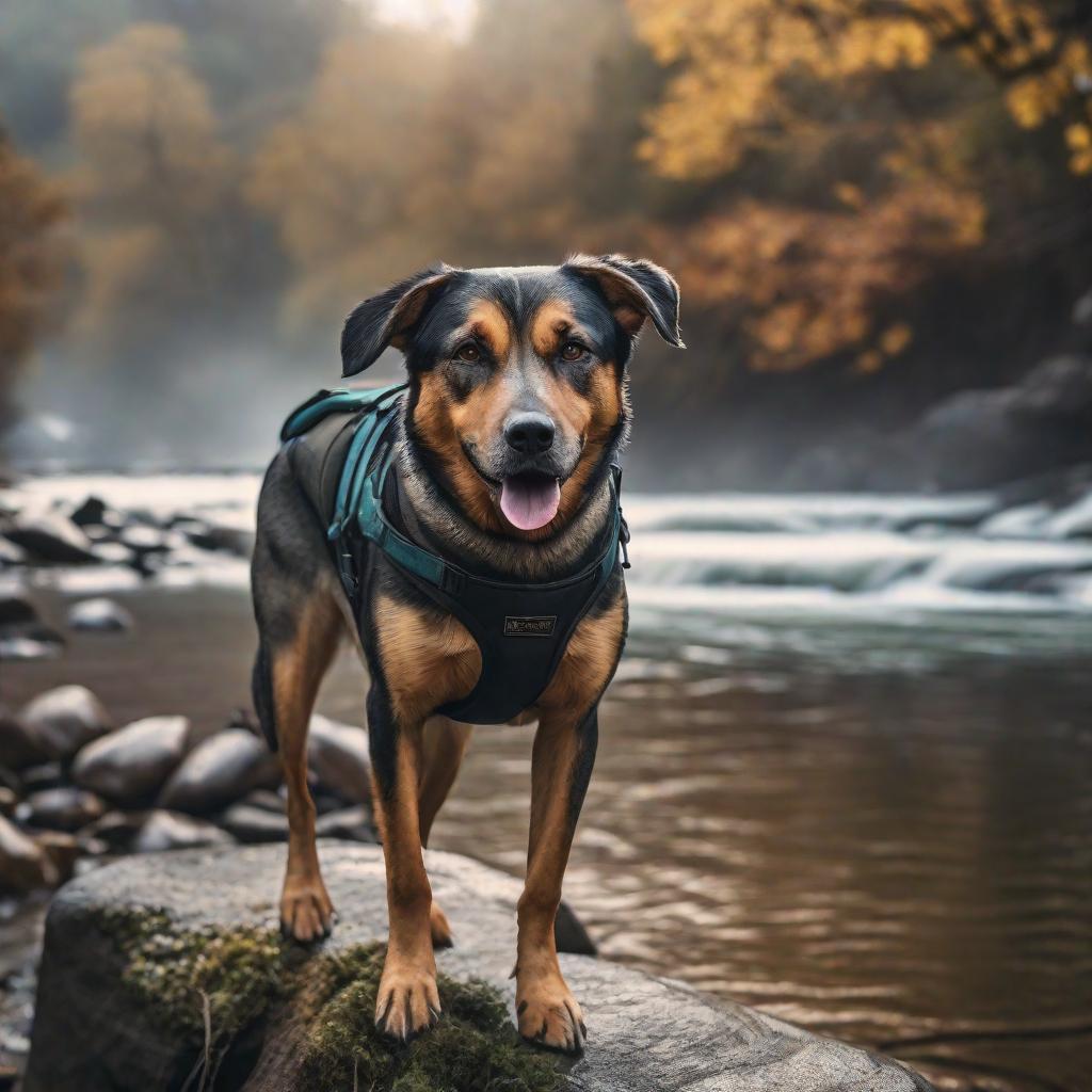  Perro en el rio hyperrealistic, full body, detailed clothing, highly detailed, cinematic lighting, stunningly beautiful, intricate, sharp focus, f/1. 8, 85mm, (centered image composition), (professionally color graded), ((bright soft diffused light)), volumetric fog, trending on instagram, trending on tumblr, HDR 4K, 8K