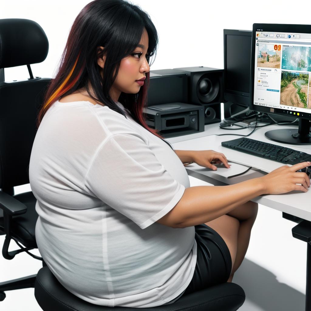  raccoon sitting in gaming chair front a computer on desktop, ((semi anthropomorphic)),(full body), tail, belly, sitting, fat, (chubby), (((white background))), solo, desktop, gaming chair, side view,  [[[clothes]]] hyperrealistic, full body, detailed clothing, highly detailed, cinematic lighting, stunningly beautiful, intricate, sharp focus, f/1. 8, 85mm, (centered image composition), (professionally color graded), ((bright soft diffused light)), volumetric fog, trending on instagram, trending on tumblr, HDR 4K, 8K