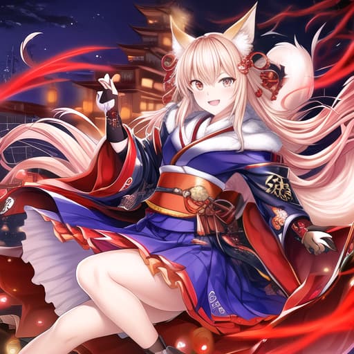  Suitable background for the Avatar: Kitsune Rida. At night. Japan style.