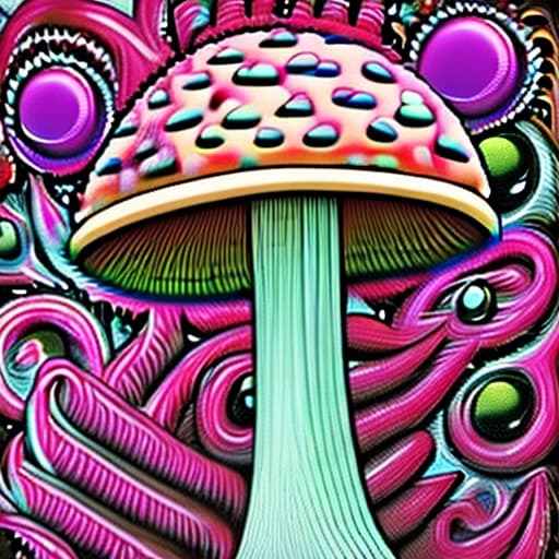  Trippy style mushroom