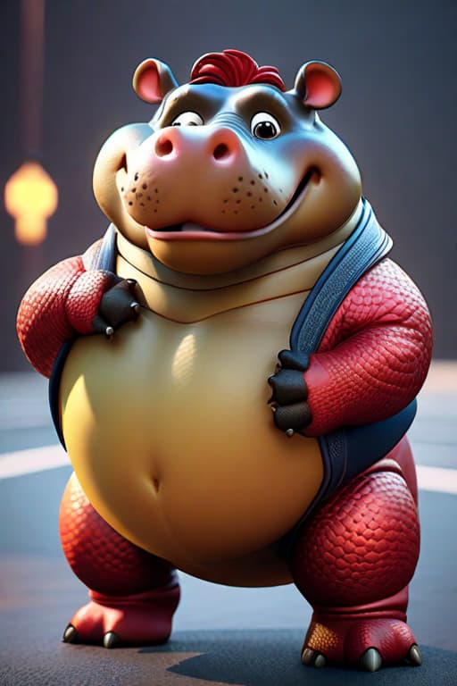  pixar style of a chuppy hippo, with big tummy like a ball, yoga pose, smile, high detailed, photorealistic, 8k <lora:WildcardX XL Detail Enhancer:1> hyperrealistic, full body, detailed clothing, highly detailed, cinematic lighting, stunningly beautiful, intricate, sharp focus, f/1. 8, 85mm, (centered image composition), (professionally color graded), ((bright soft diffused light)), volumetric fog, trending on instagram, trending on tumblr, HDR 4K, 8K