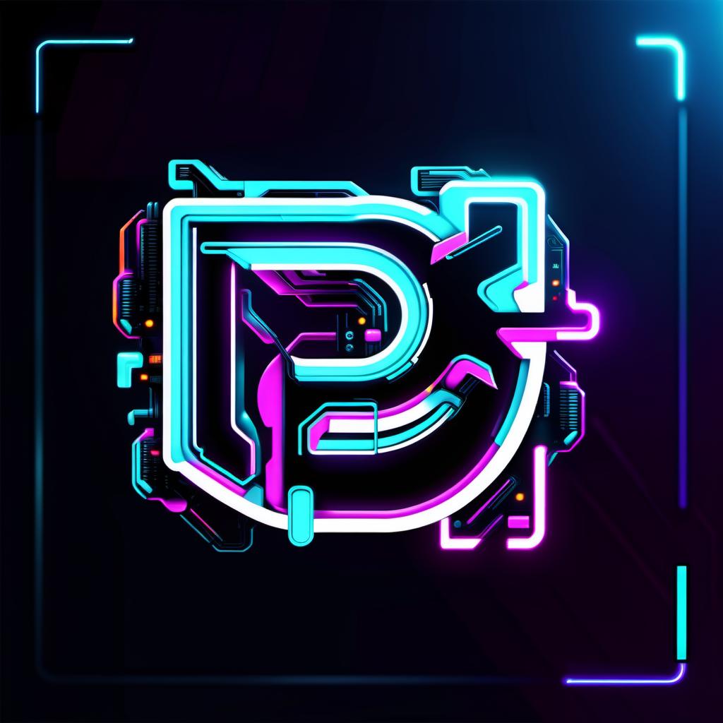  cyberpunk game style Create a logo The letters P and G should form a game controller . neon, dystopian, futuristic, digital, vibrant, detailed, high contrast, reminiscent of cyberpunk genre video games