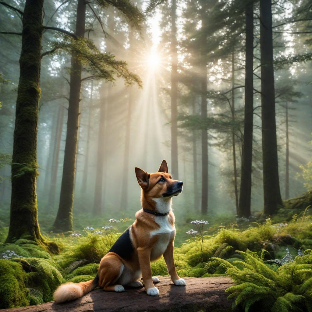  a beautiful forest with a sky that looks like a universe filled with stars and galaxies, making the scenery very pretty, and include a human with a puppy enjoying the view hyperrealistic, full body, detailed clothing, highly detailed, cinematic lighting, stunningly beautiful, intricate, sharp focus, f/1. 8, 85mm, (centered image composition), (professionally color graded), ((bright soft diffused light)), volumetric fog, trending on instagram, trending on tumblr, HDR 4K, 8K