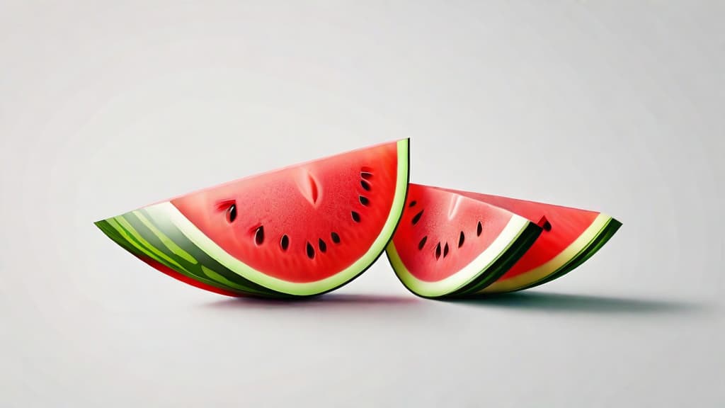  minimalistic icon of Freshly Cut Watermelon Slices, flat style, on a white background